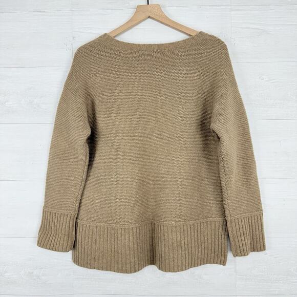 J.Jill Womens Wool Blend Sweater‎ Size M Tan Brown Neutral Minimalist Boxy NWT - Picture 5 of 13